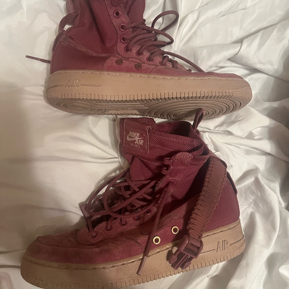 Force Is Female Vintage Wine Nike SF Air Force 1 High